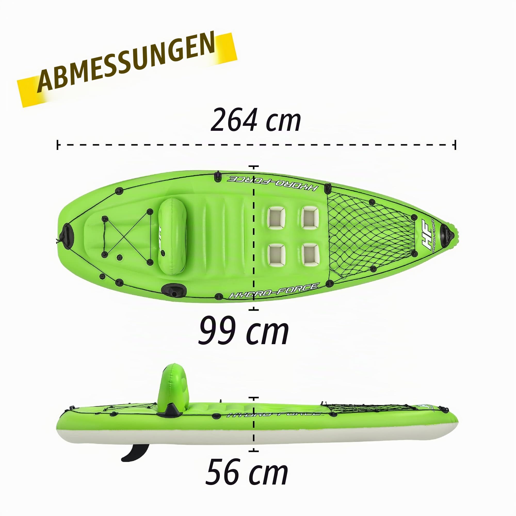 Bestway Hydro-Force Aufblasbares Kajak | Koracle Schlauchboot Komplettset zum Angeln mit Handpumpe, Paddel und Aufbewahrungstasche, 1 Person Kapazität Mehrere Stile