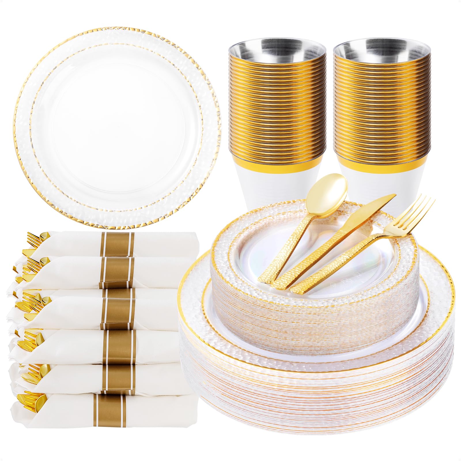 Black Plastic Plates - 350 Pack for 50 Guests -14 Black Plastic Plates - 350 Pack for 50 Guests -14