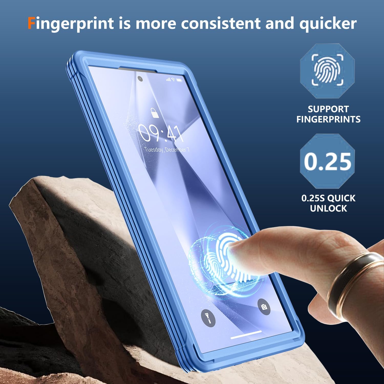 TLIKEMISS Magnetic for Samsung Galaxy S24 Ultra Case with HD Screen Protector, Compatible with Magsafe, Military Grade Protection, 9H Tempered Glass Screen Full Body Shockproof Phone Cover 6.8", Blue