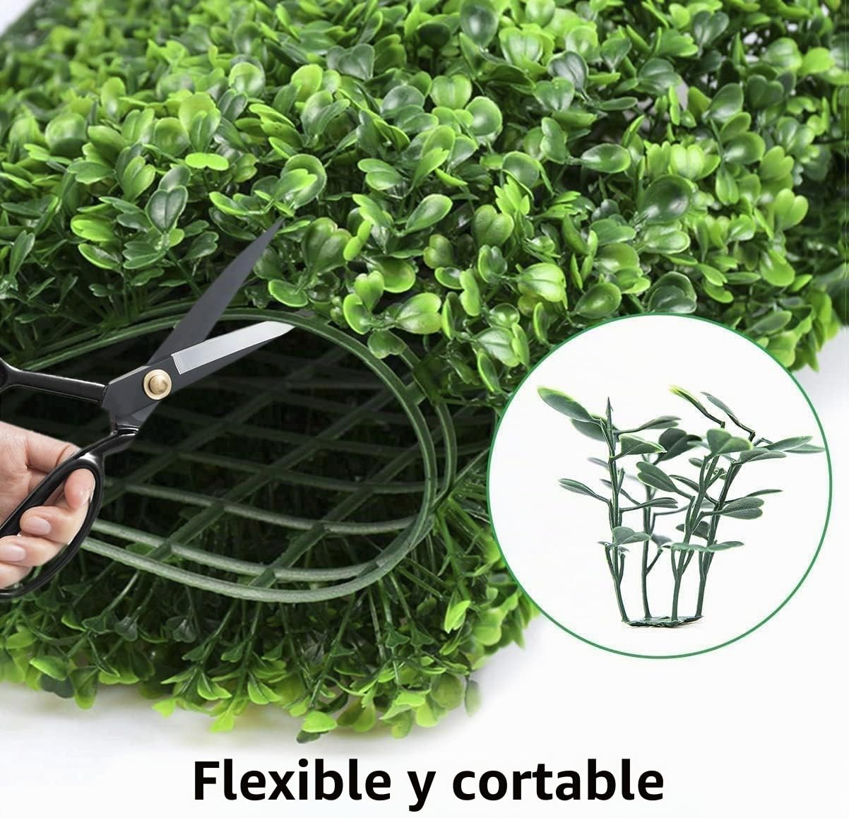 12 unidades de pared para plantas artificiales de 40 x 60 cm, protección UV, plantas artificiales, césped, placas de boj artificiales, setos de boj, paneles de pared para jardín al aire libre y