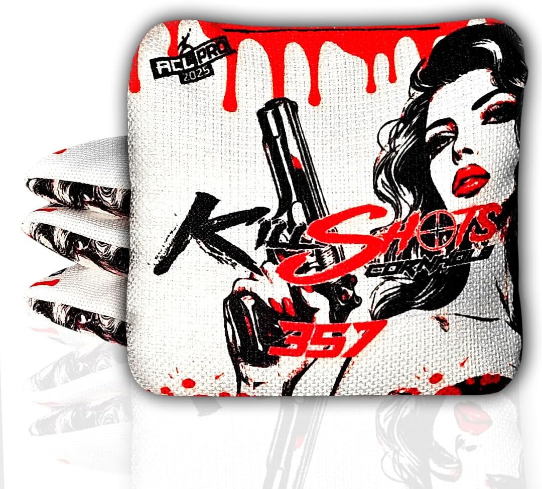Killshots Cornhole | 357 Series | Limited Edition | ACL Pro Certified Cornhole Bags | Premium Quality | Dual-Speed | Durable & Weather Resistant | Set of 4 Bags