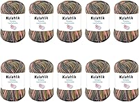 Vista 112 de 250g (5x50g) de hilo acrílico para crochet/tejido, hilo de gradiente de colores, 5 rollos de madejas, perfecto para cualquier proyecto de mini