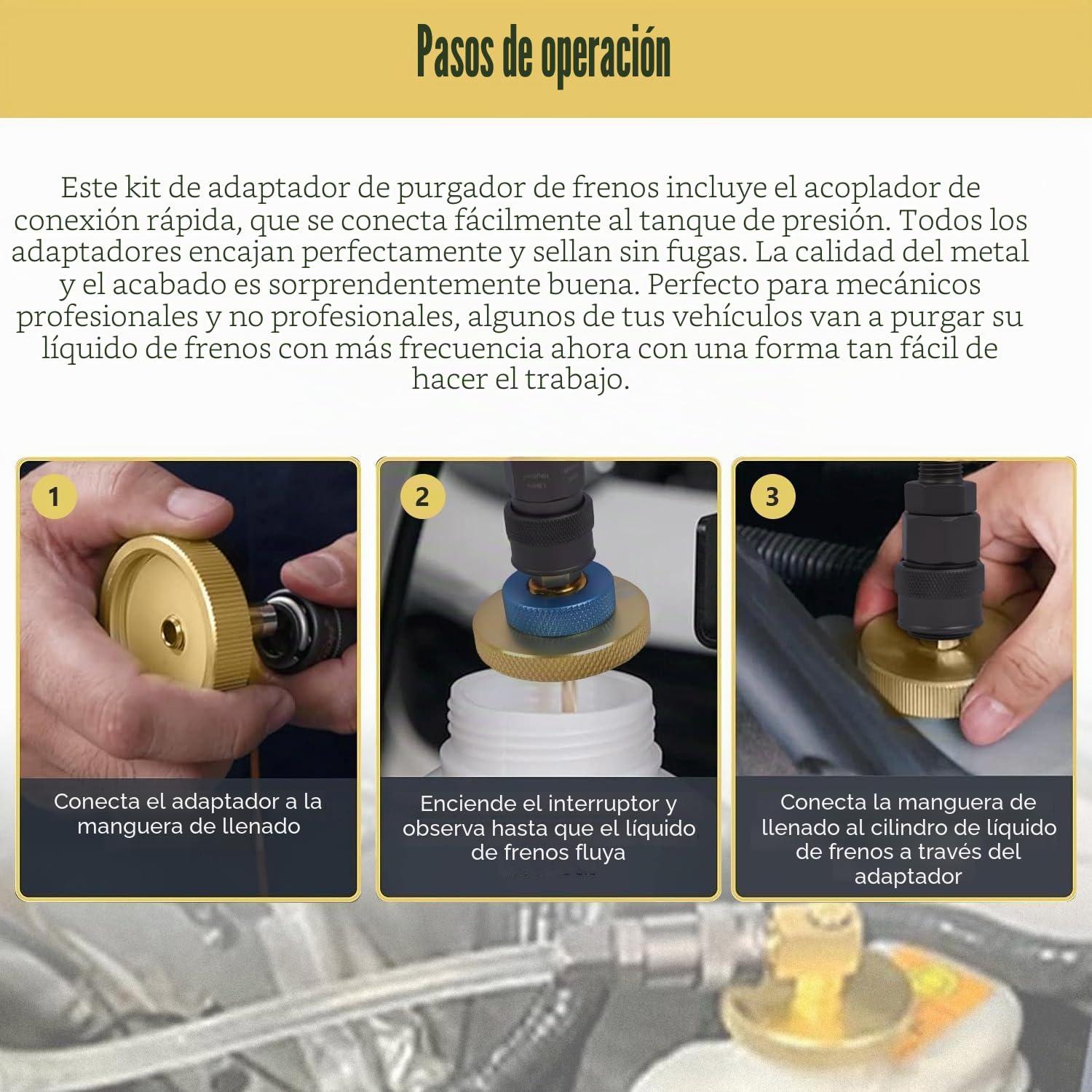 Kit de adaptadores de desaireación de líquido de frenos de 17 piezas, kit de desaireación de frenos del cilindro maestro, kit de desaireación de frenos para la mayoría de vehículos para