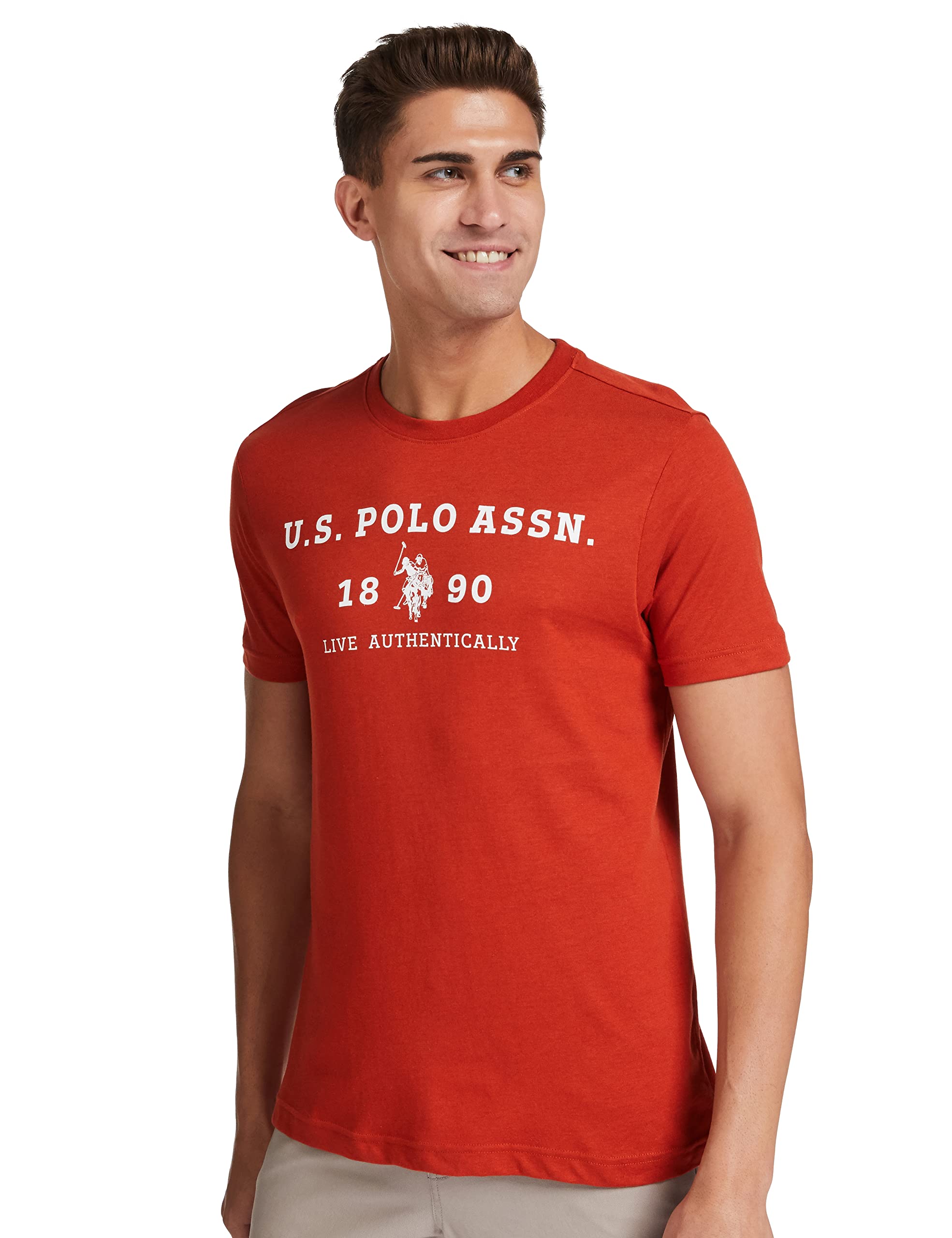 U.S. POLO ASSN. Men Comfort Fit Brand Print I683 Regular Fit T-Shirt - Pack of 1