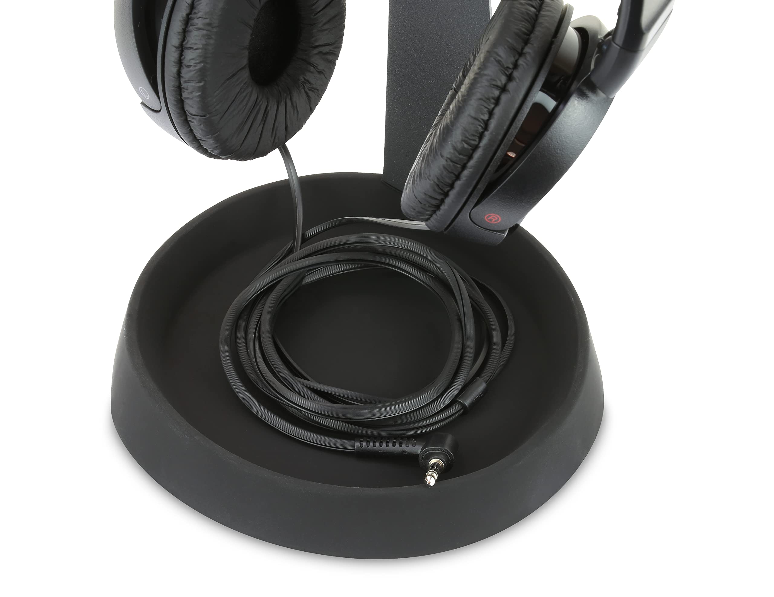 Dynavox supporto per cuffie KH‑1000, supporto universale con corpo in metallo per gaming‑headset e cuffie over‑ear, con appoggio in silicone per l’archetto e vano per il cavo, nero