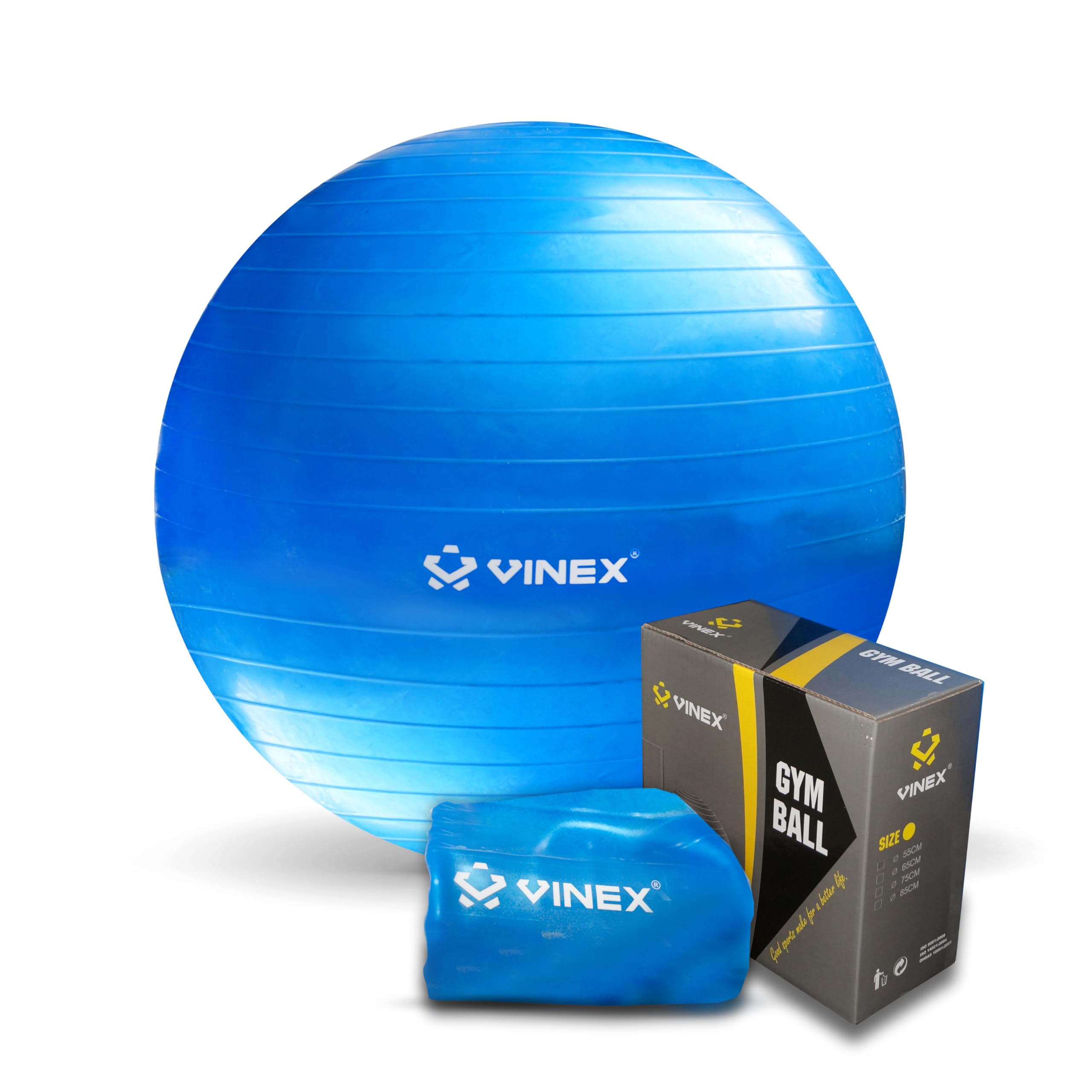 Vinex Sonic Anti-Burst Gym Ball 55cm | Yoga & Exercise Ball for