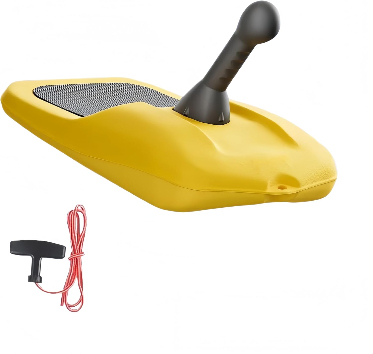 Portable Single Sleigh Snow Racer Sled with Assembling Joystick Easy Storage Foam Cushion Seat & Pull Cord All-Season Slider for Snow, Sand, Beach & Grass