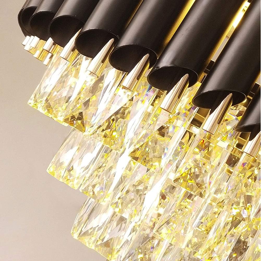 42inch Crystal Chandelier Ceiling Light LED - 4 Acrylic Automatic Retractable Crystal Fan Blade Ceiling Lamp for Living Room/Dining Room/Hall (Gold-3)