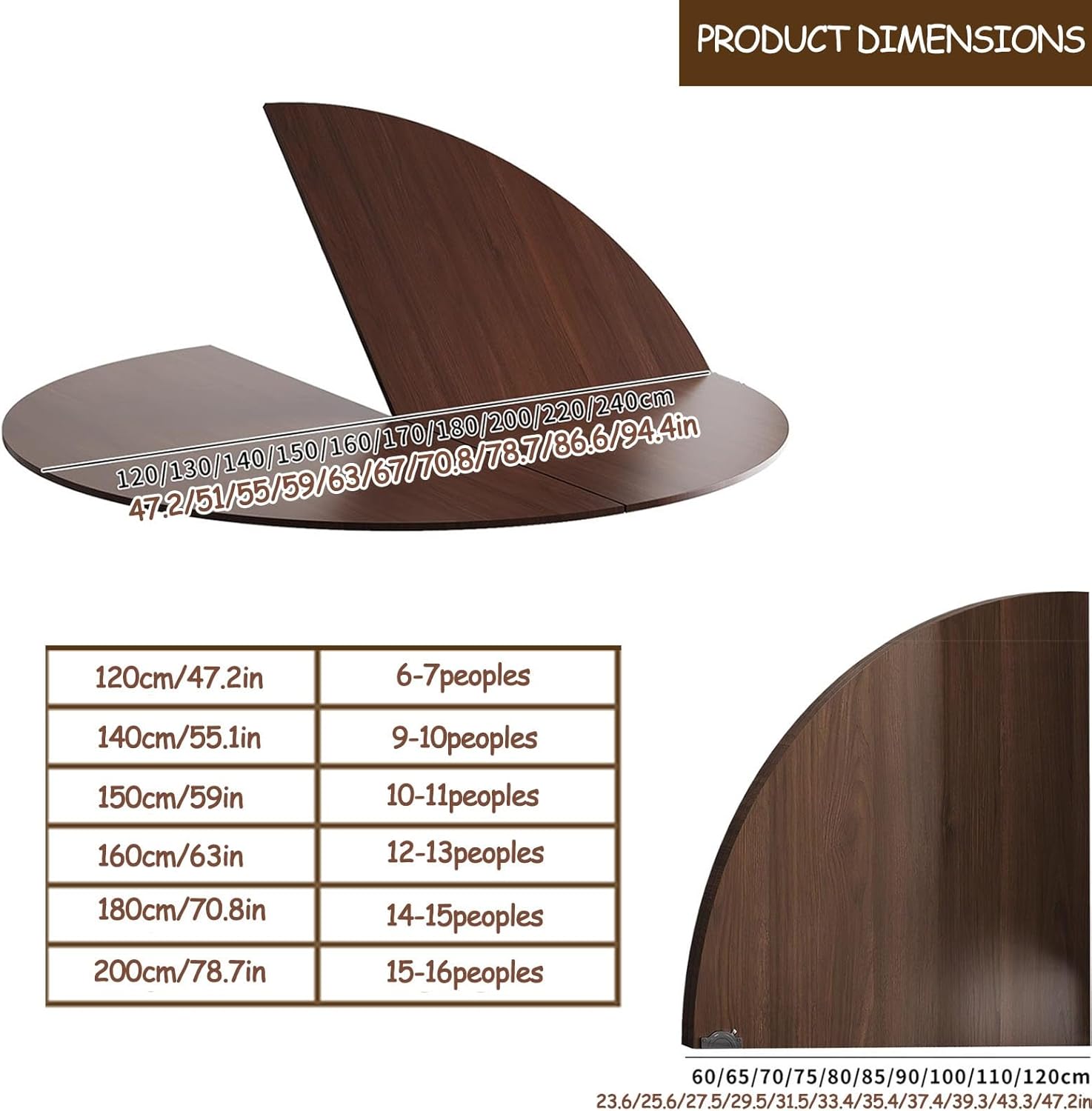 Large Foldable Table Top Extender, Solid Wood Large Round Foldable Table top, No Legs Tables Tops Only, 47/55/59/63/78Inch Circular Tabletops, Tables Extender(White Stone Pattern,47in)