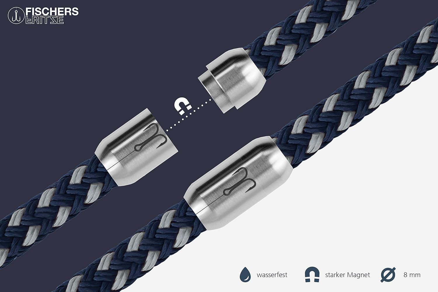 Feminine Elegance: Top 7 Versatile Bracelets for Every Style 13 Fischers Fritze Mackerel - Navy/Silber/Grau