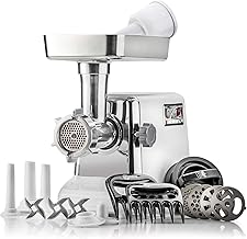The Powerful STX Turboforce Classic 3000 Series Electric Meat Grinder & Sausage Stuffer: 4 Grinding Plates, 3 - S/S Blades, Sausage Tubes & Kubbe Maker. 2 Free Meat Claws & 3 in 1 Burger-Slider Maker!