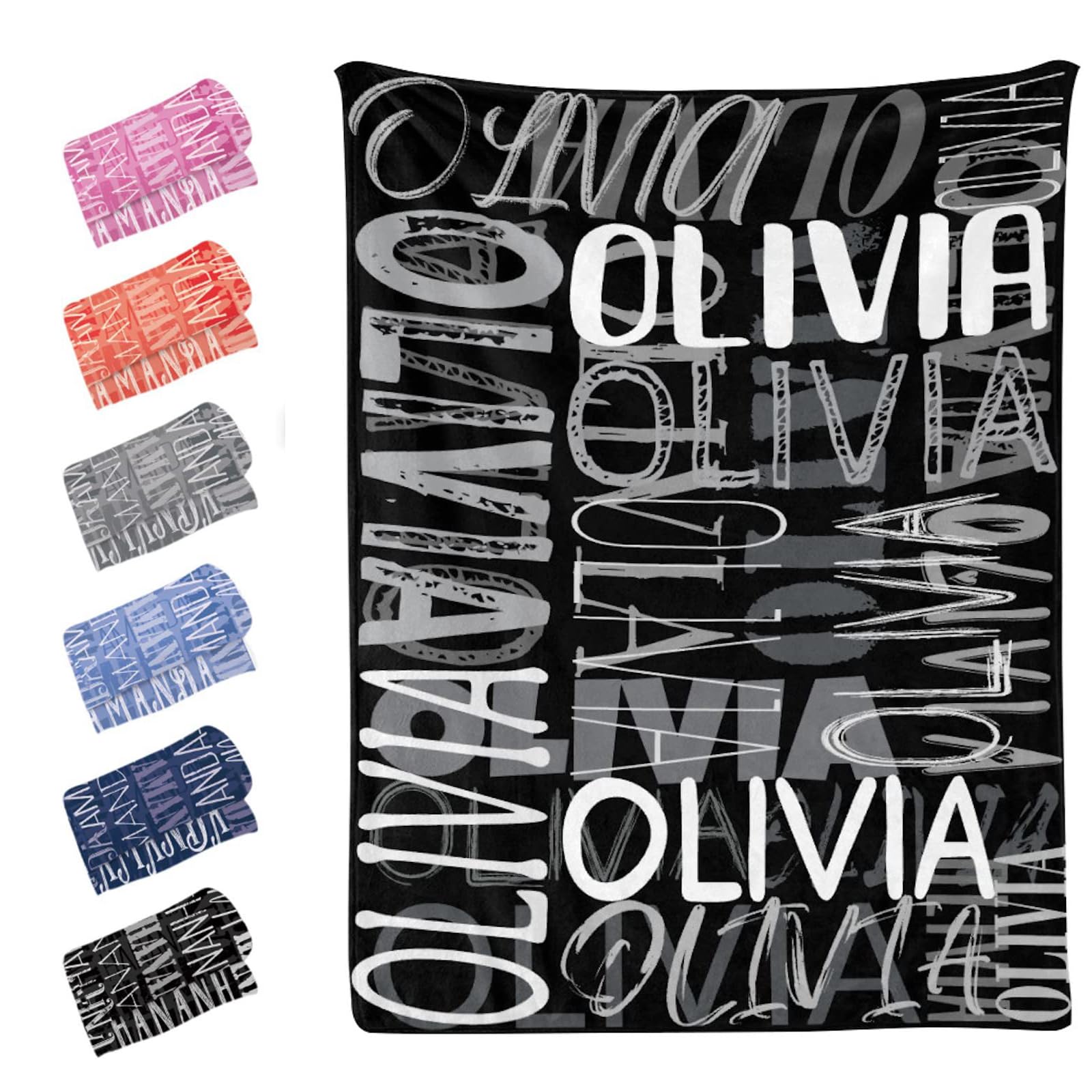 BOME Personalized Name Blanket - Custom Baby Kid Adult Fleece Blanket Gift, 75x100cm - View #3
