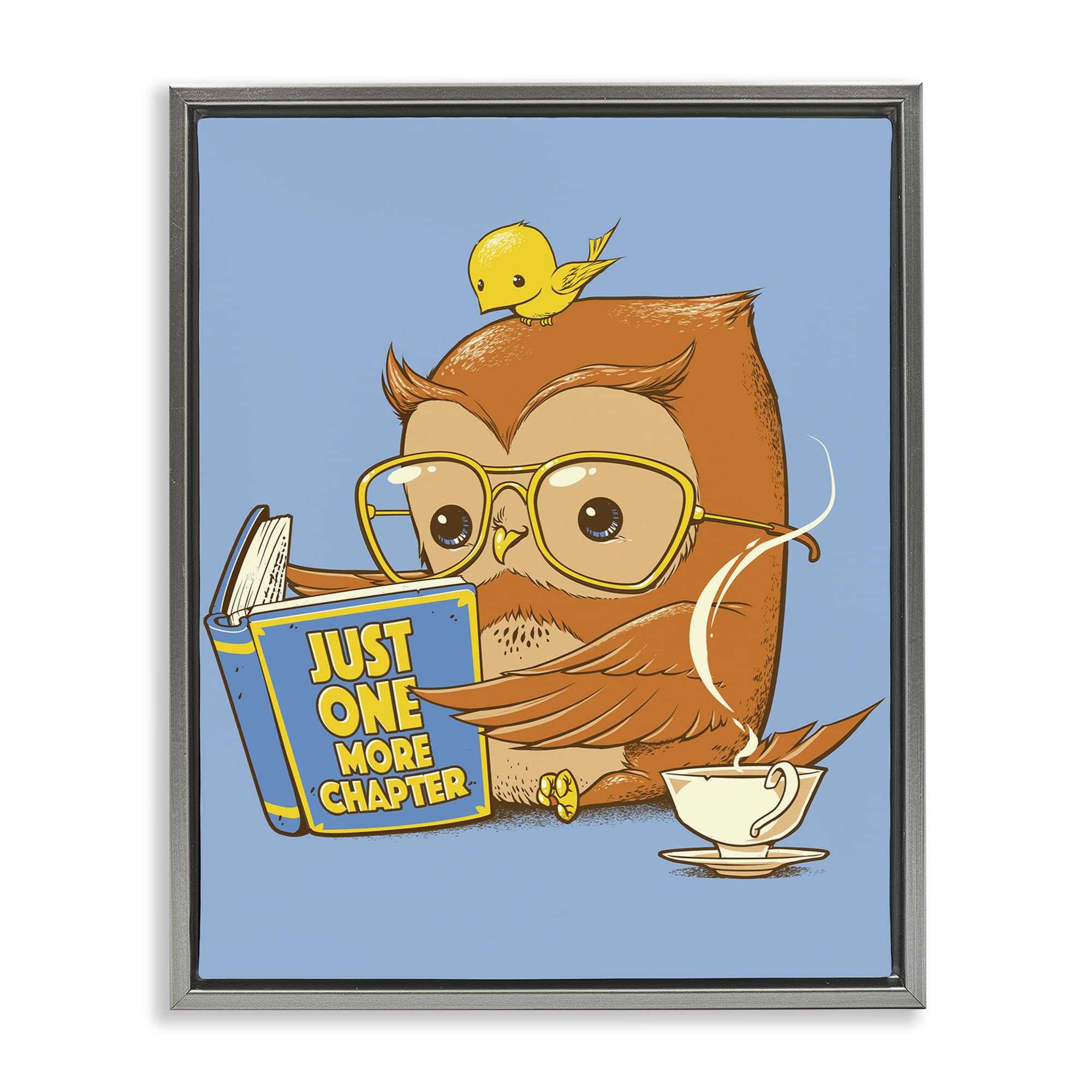 'One More Chapter Owl'| Floating Frame Canvas Art