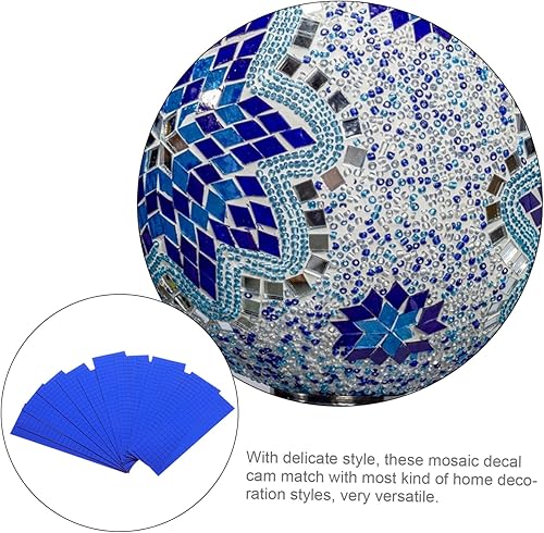 Miniatura 7 de EXCEART Calcomanías de mosaico, paquete de 6 azulejos de mosaico de espejo de vidrio, calcomanías autoadhesivas para pared, fáciles de limpiar,