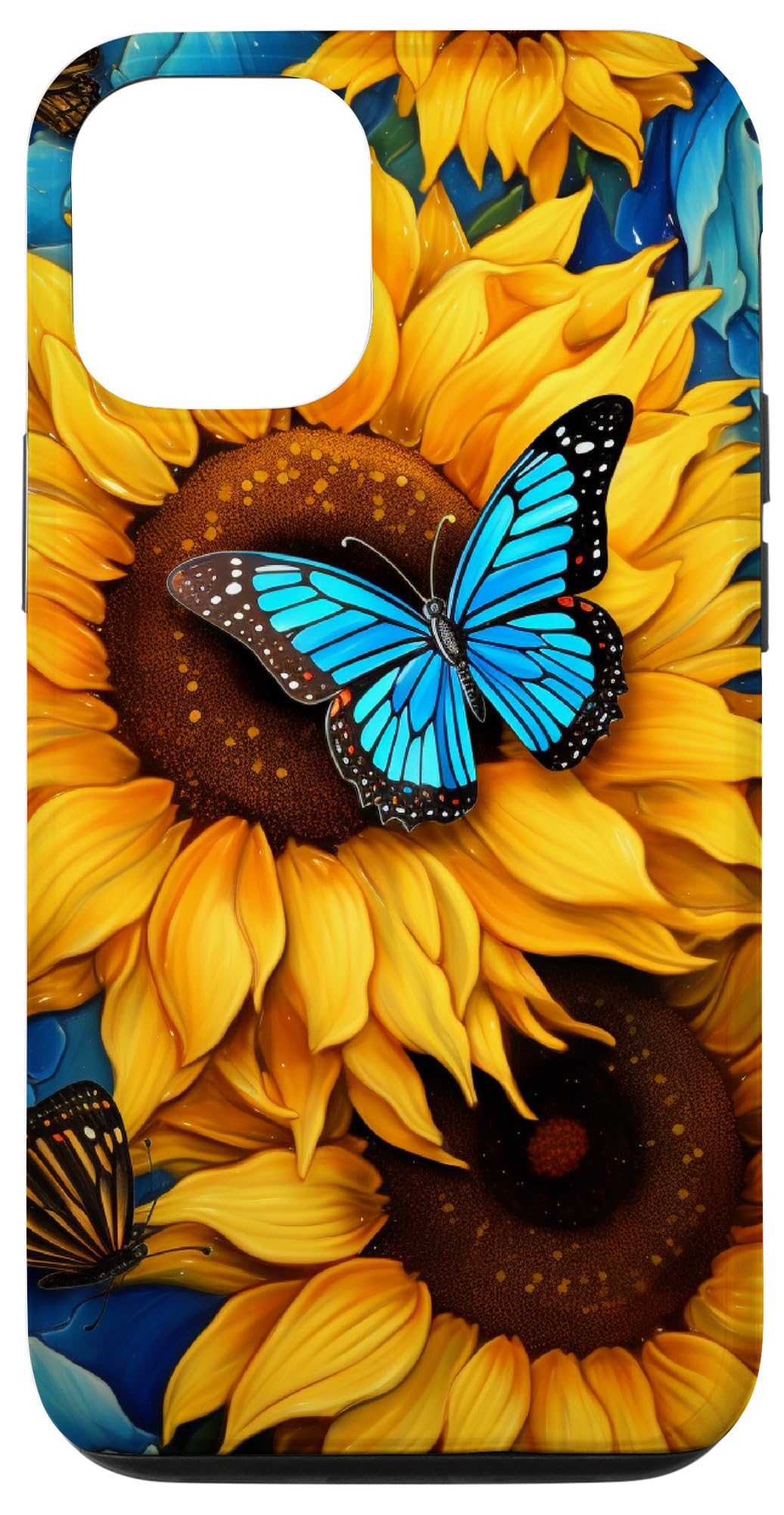 sunflower with blue butterfly Case for iPhone 12/12 Pro