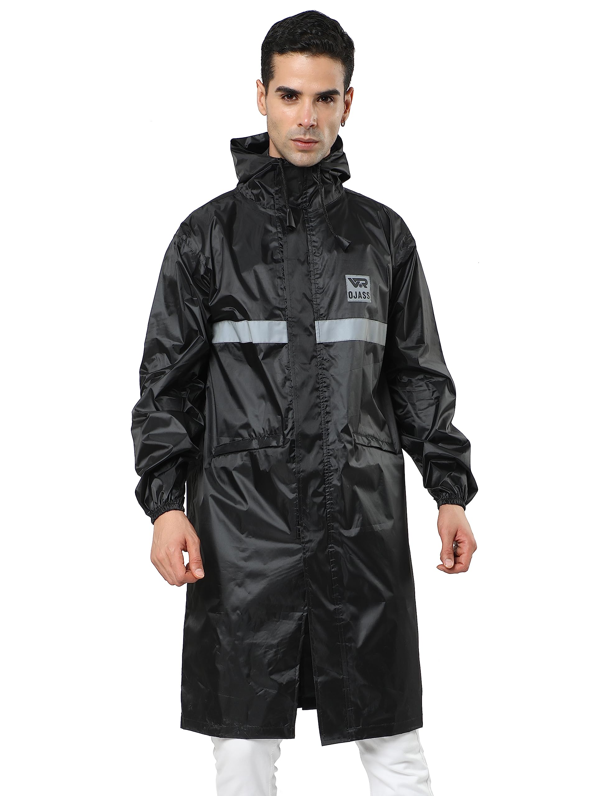 vrojass Rain Coat for Men 100% Waterproof Polyester Top for Rainy Season Pack of 1(VRORLC-BK-S)-picture-39