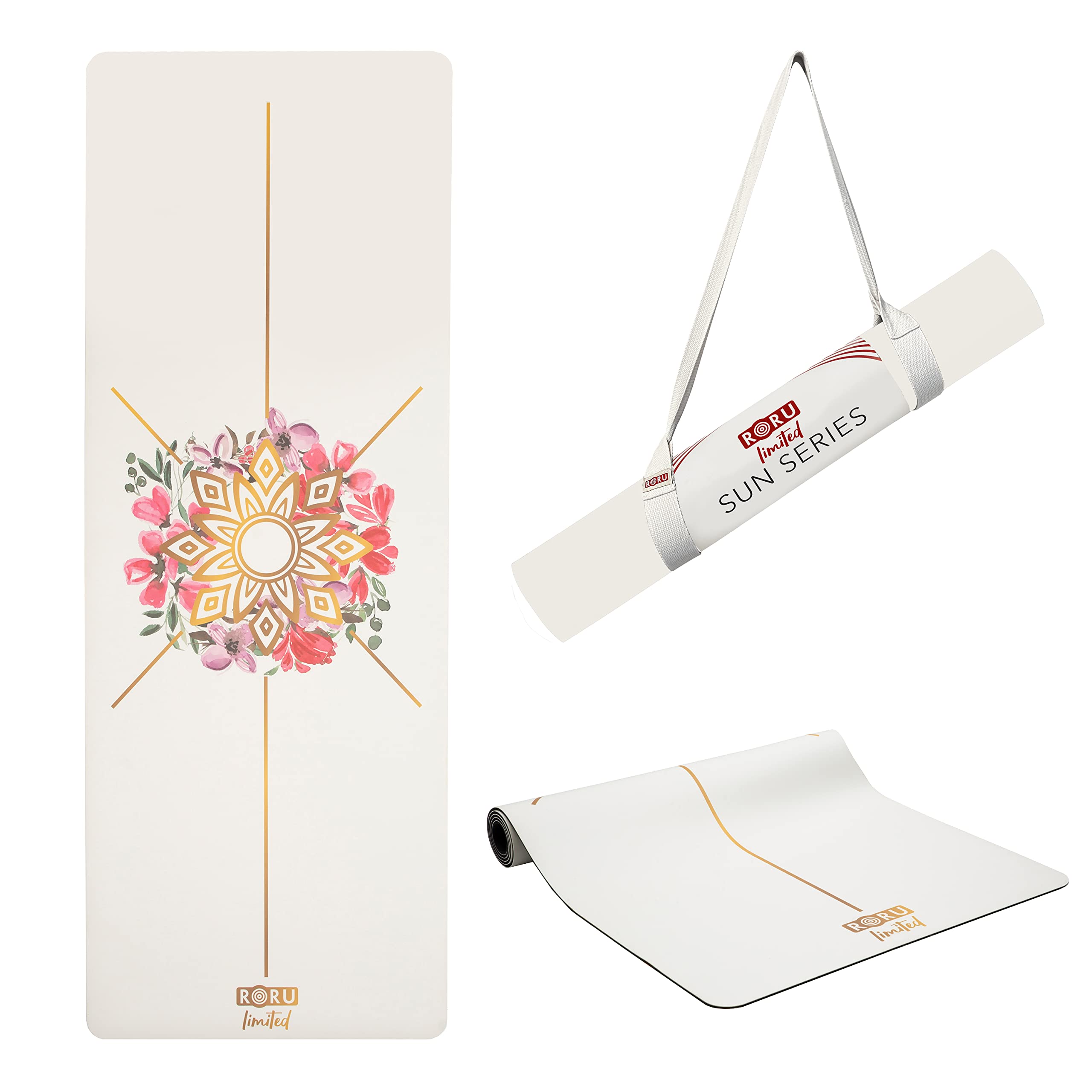 RORU Concept Sun & PRO Series Yoga Mat Thick Non Slip Large and Wide 72 x 27 inch & 68 x 24 inch Yoga Mat Non Slip, Workout Exercise Mat for Pilates, for Women and Men