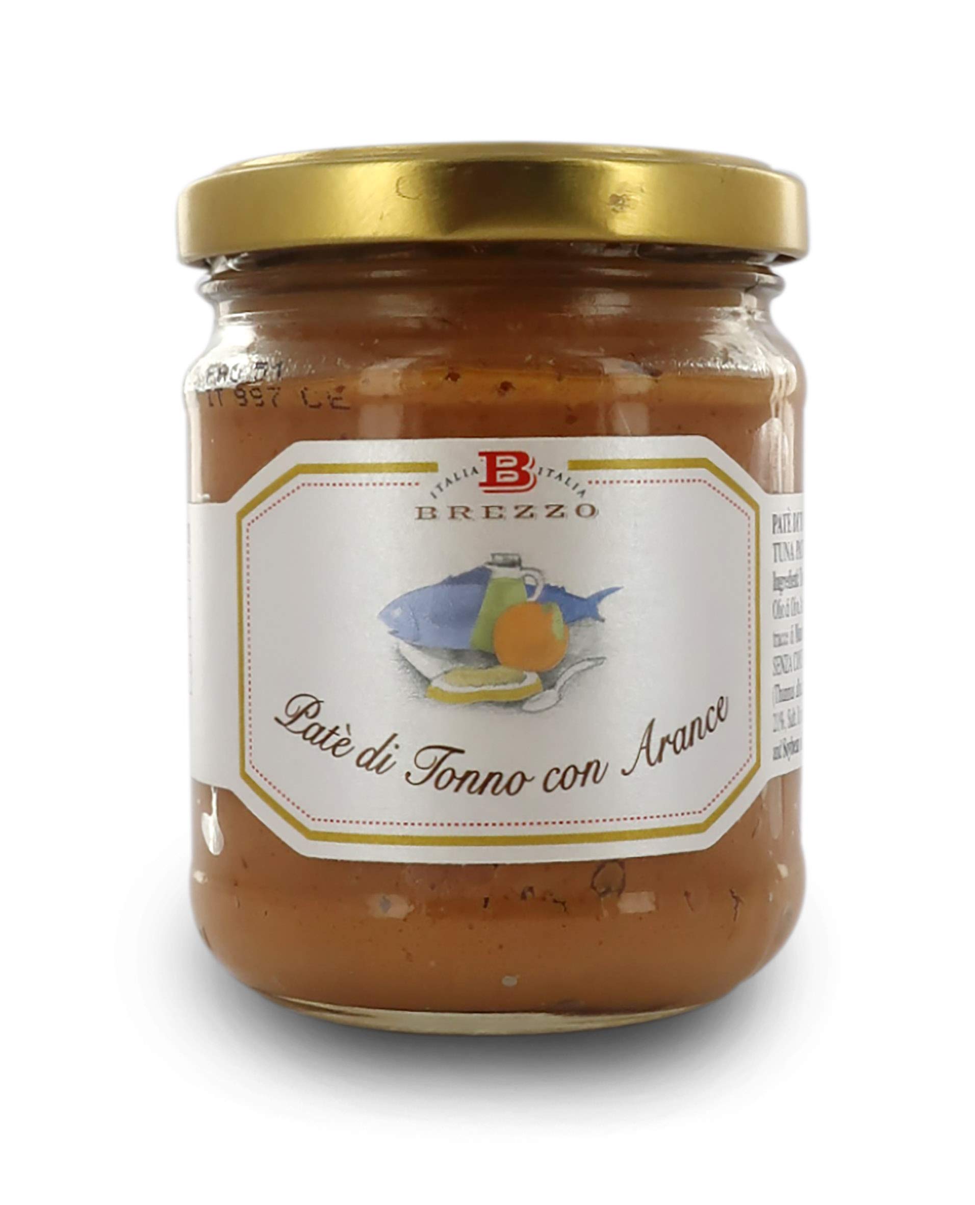 Brezzo | Tuna Patè With Oranges To Spread On Bread Bruschetta Or Pasta'S Condiment | Italian Gourmet Product | 180G