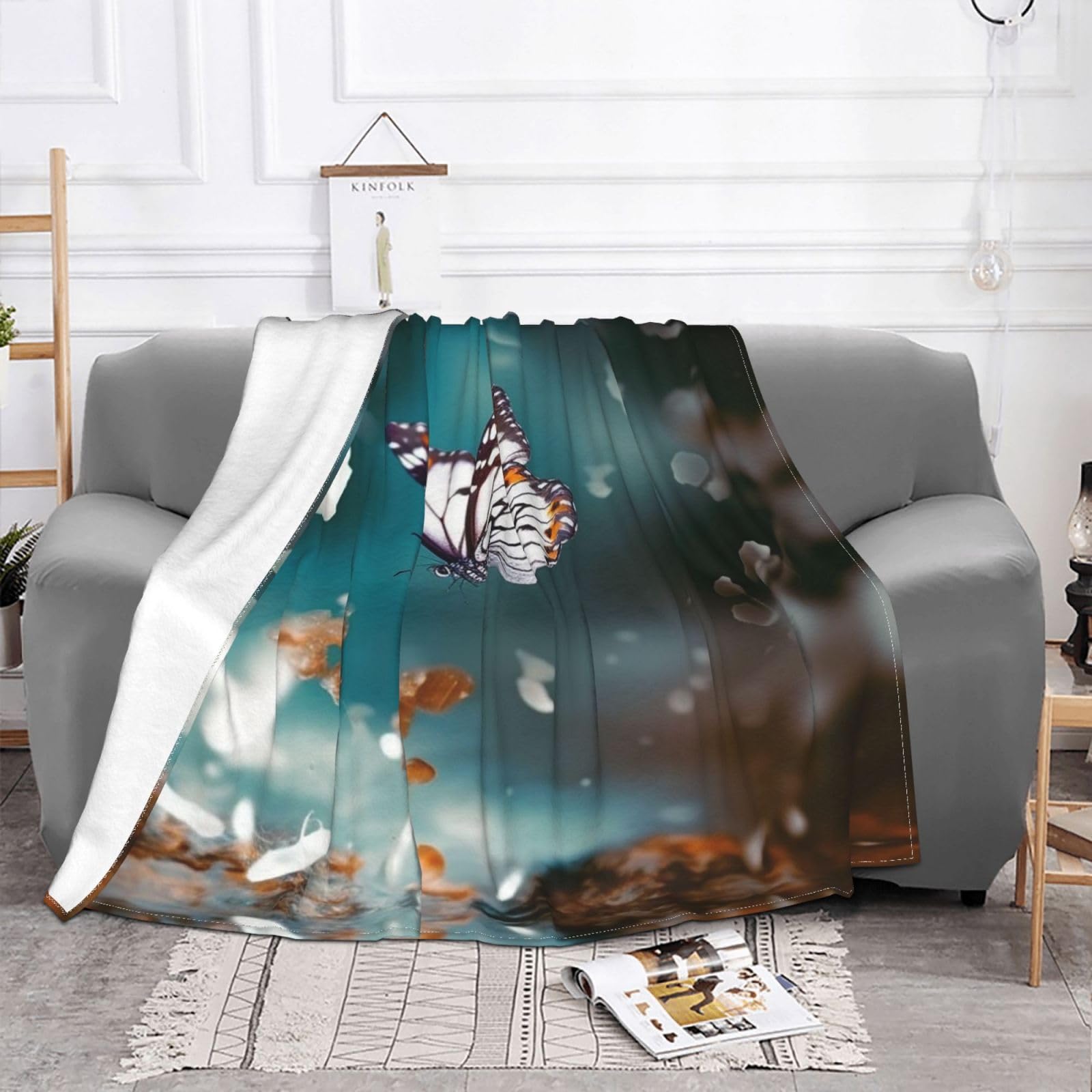 Coperta Pile Fantasy Farfalla Elegante motivo 220 x 238 cm