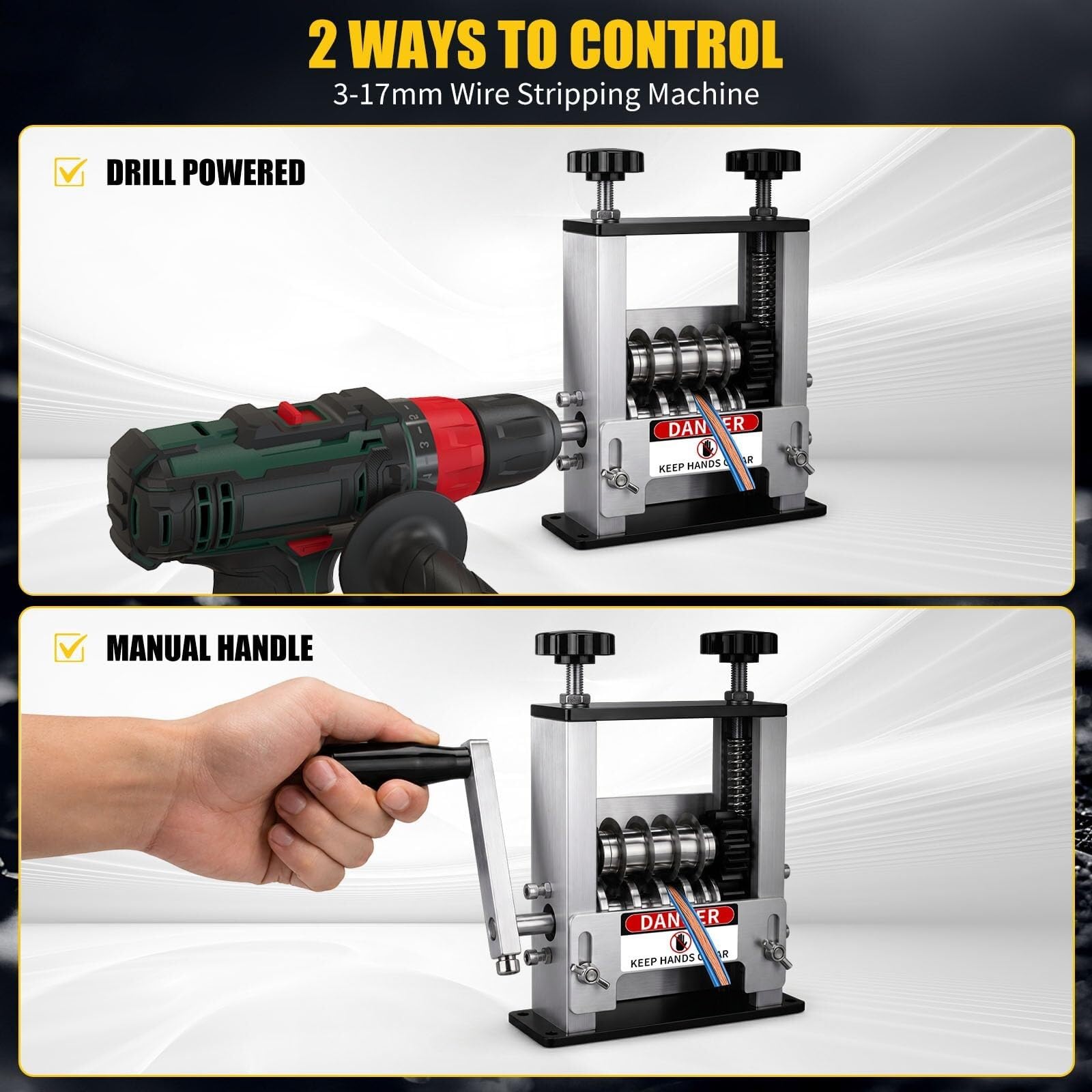 MáQuina Pelacables Manual Y Accionable Por Taladro, Con 6 Canales Y Cuchillas, Herramienta PortáTil Con Manivela Para Reciclar Cables De Cobre De Desecho De 3-17 Mm