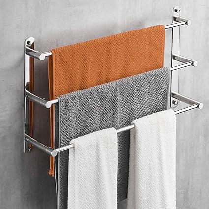 Toallero de 3 niveles de acero inoxidable, estante de barra ...