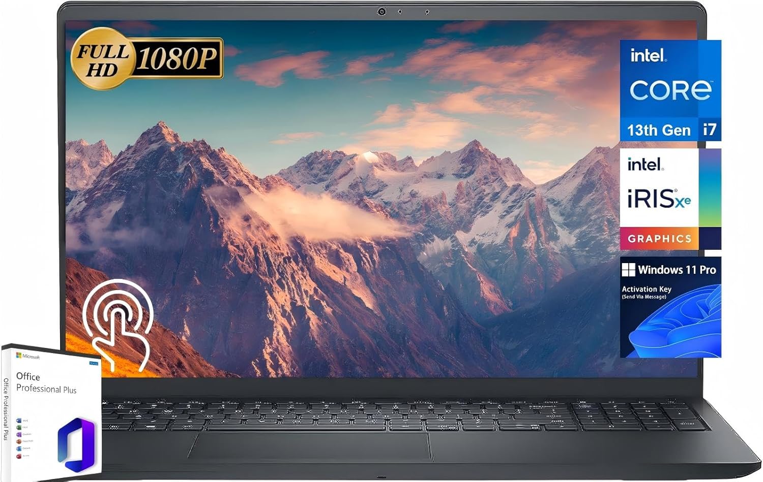 Dell Inspiron 15 3530 Touchscreen Business Laptop Computer, Lifetime Office Pro, 15.6" FHD, Intel 10-Core i7-1355U, 64 GB RAM, 4 TB SSD, Intel Iris Xe, Wi-Fi 6, FHD Webcam, Win 11 Pro, w/Accessories