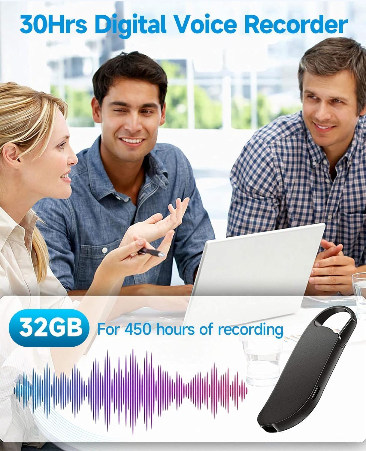 Vandlion V11 Digital Voice Recorder with AI Noise Reduction features