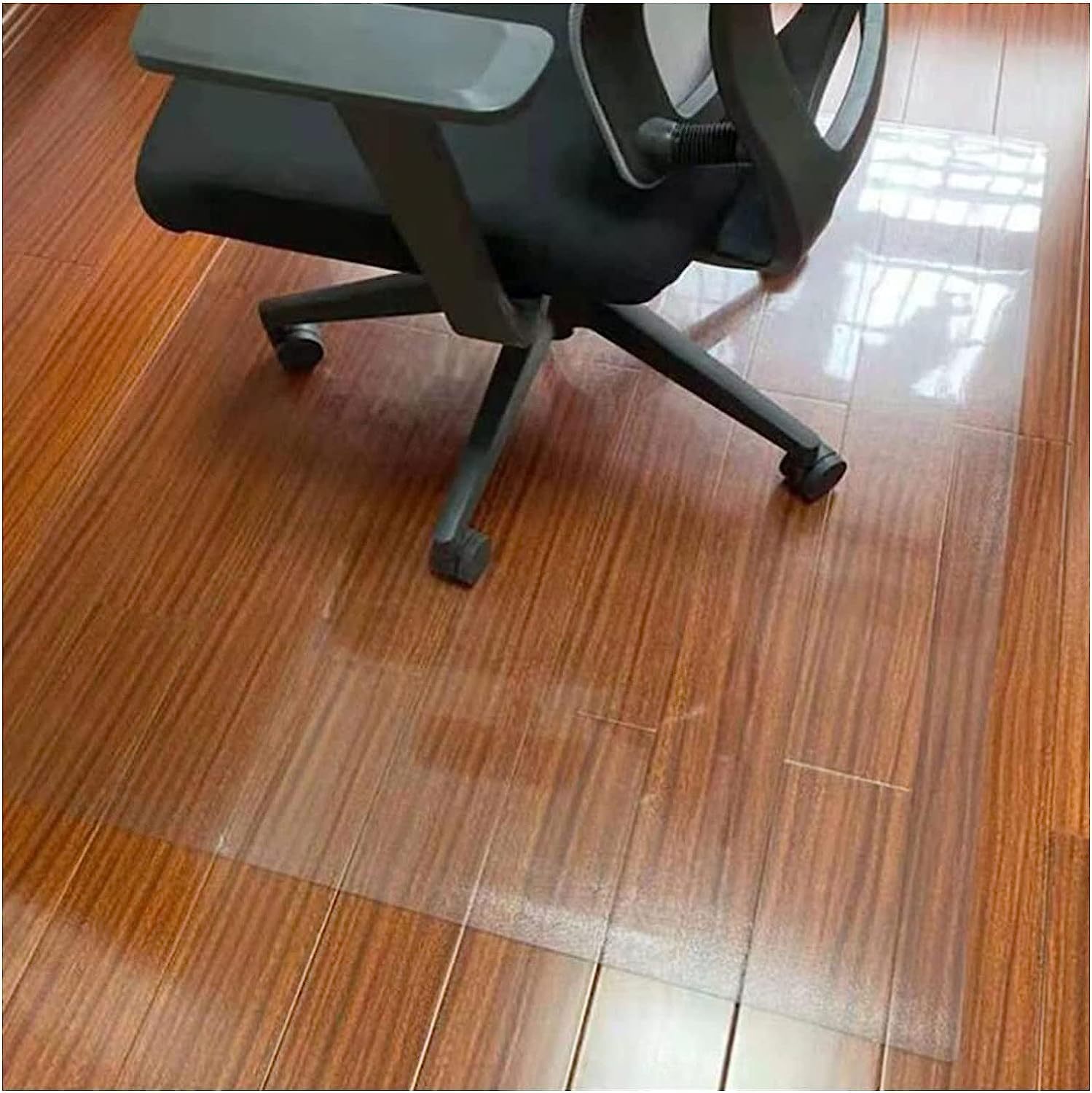 Tapis de Sol Transparent en PVC pour sols durs, Tapis Multifonctionnel pour couloirs, Chambres, Cuisines, Bureaux, pièces à Vivre, épaisseur 2 mm pour Bureau et Maison (80 x 80 cm)