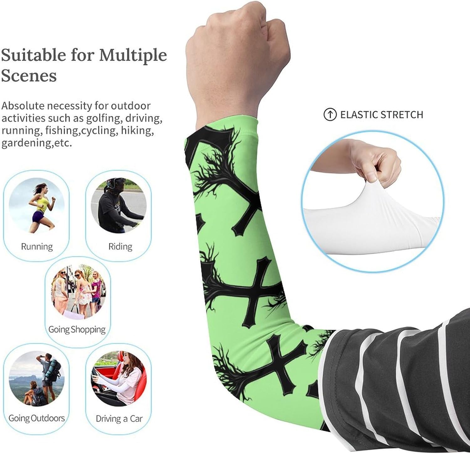 Christian Crosss Roots Jesues Arm Sleeves Sun Protection Sleeves Sports Cooling Arm Compression Sleeve for Men Women