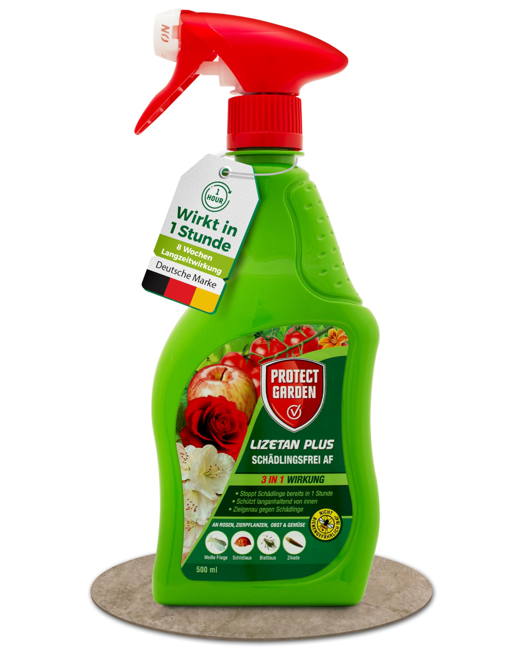 PROTECT GARDEN Lizetan Plus Schädlingsfrei AF, Blattlausfrei, Blattläuse und Schädlinge bekämpfen an Zierpflanzen, Rosen, Obst und Gemüse, 500 ml Spray