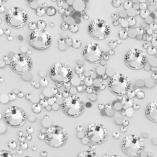 Miniatura 3 de 8000 diamantes de imitación no termofijos, 10 tamaños, con parte trasera plana, pinzas y bolígrafo de recolección para arte de uñas, ropa, bolsas,