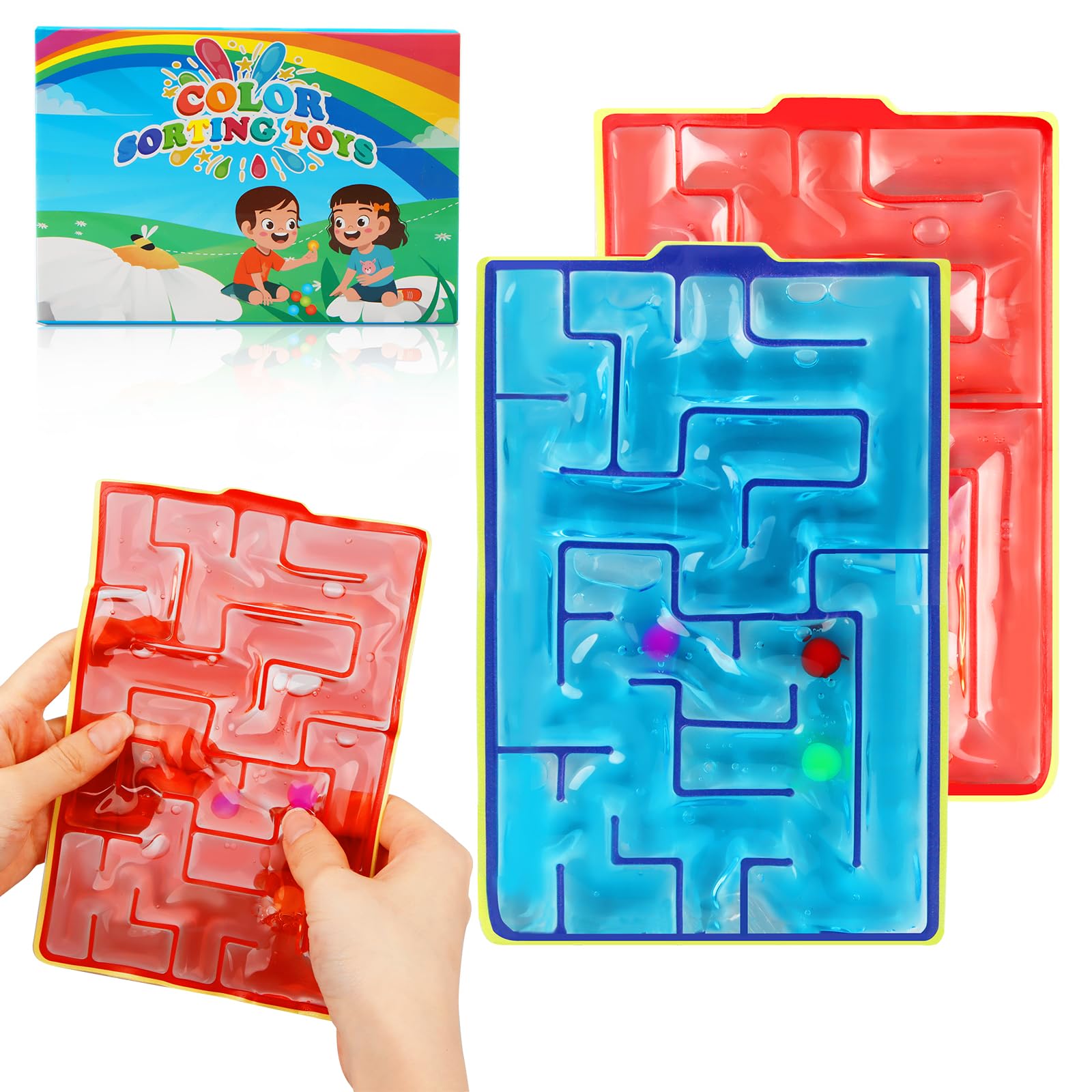JoyJoyful 3er Set Sensorik Labyrinth Spielzeug - Gel-gefüllt, Anti-Stress, Für Kinder & Erwachsene