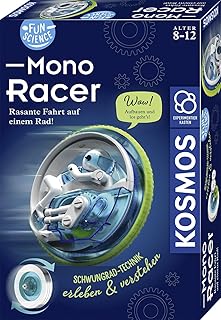 Kosmos Fun Science 645342 Mono-Racer, Fast Ride on a Wheel, Experience and Understand Flywheel Technology, Physics Experiment Box for Children from 8 to 12 Years