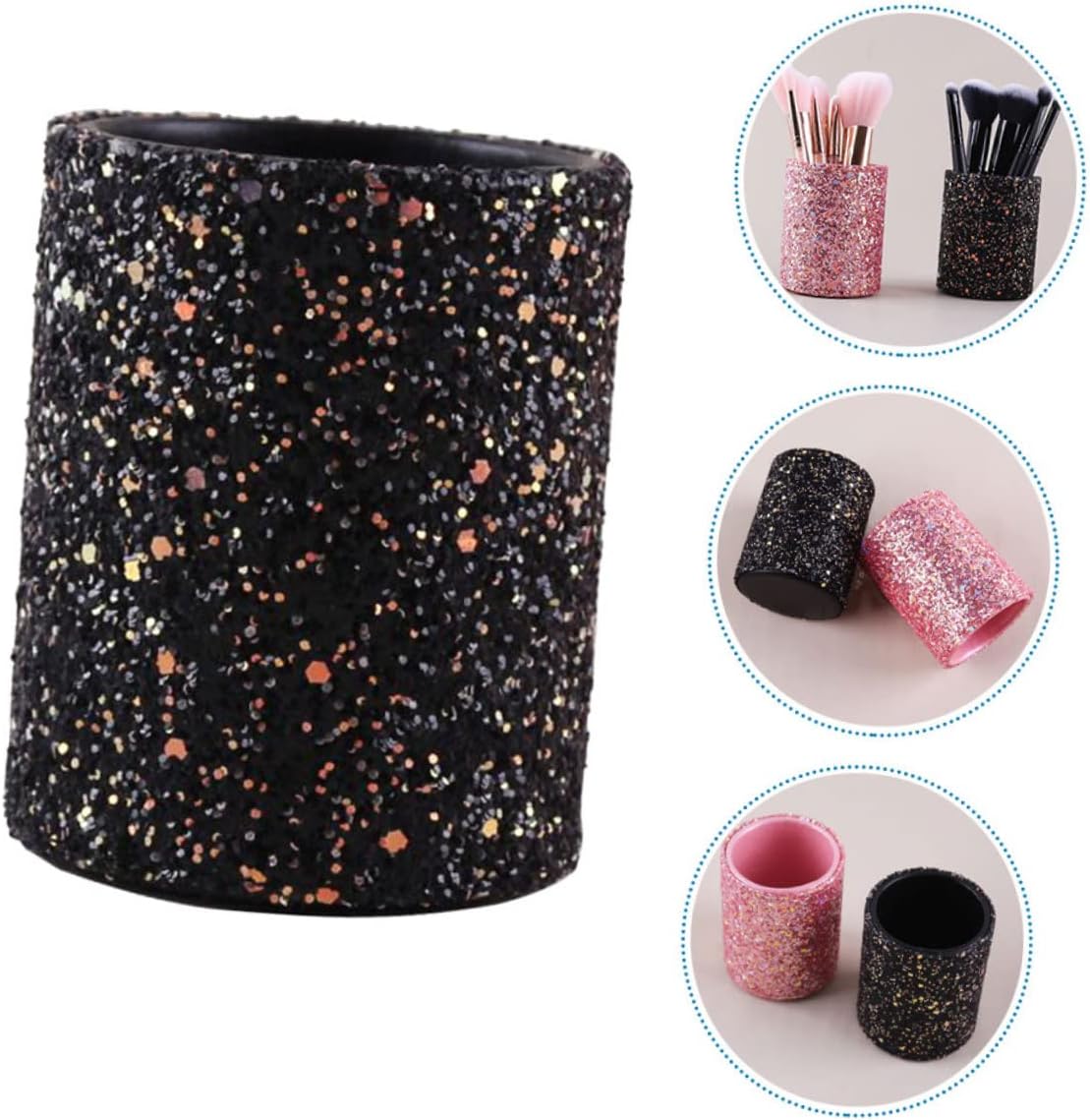 Ipetboom Decorative Makeup Brush Holder and Pen Container Stylish Storage Box for Cosmetics Nail Art Tools and for Vanity and Desk Organization image 3