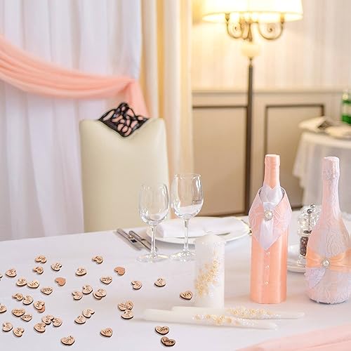 Miniatura 7 de 1000 piezas de confeti de madera para el día de San Valentín, confeti de madera rústica, decoración de mesa de boda, regalo de San Valentín para