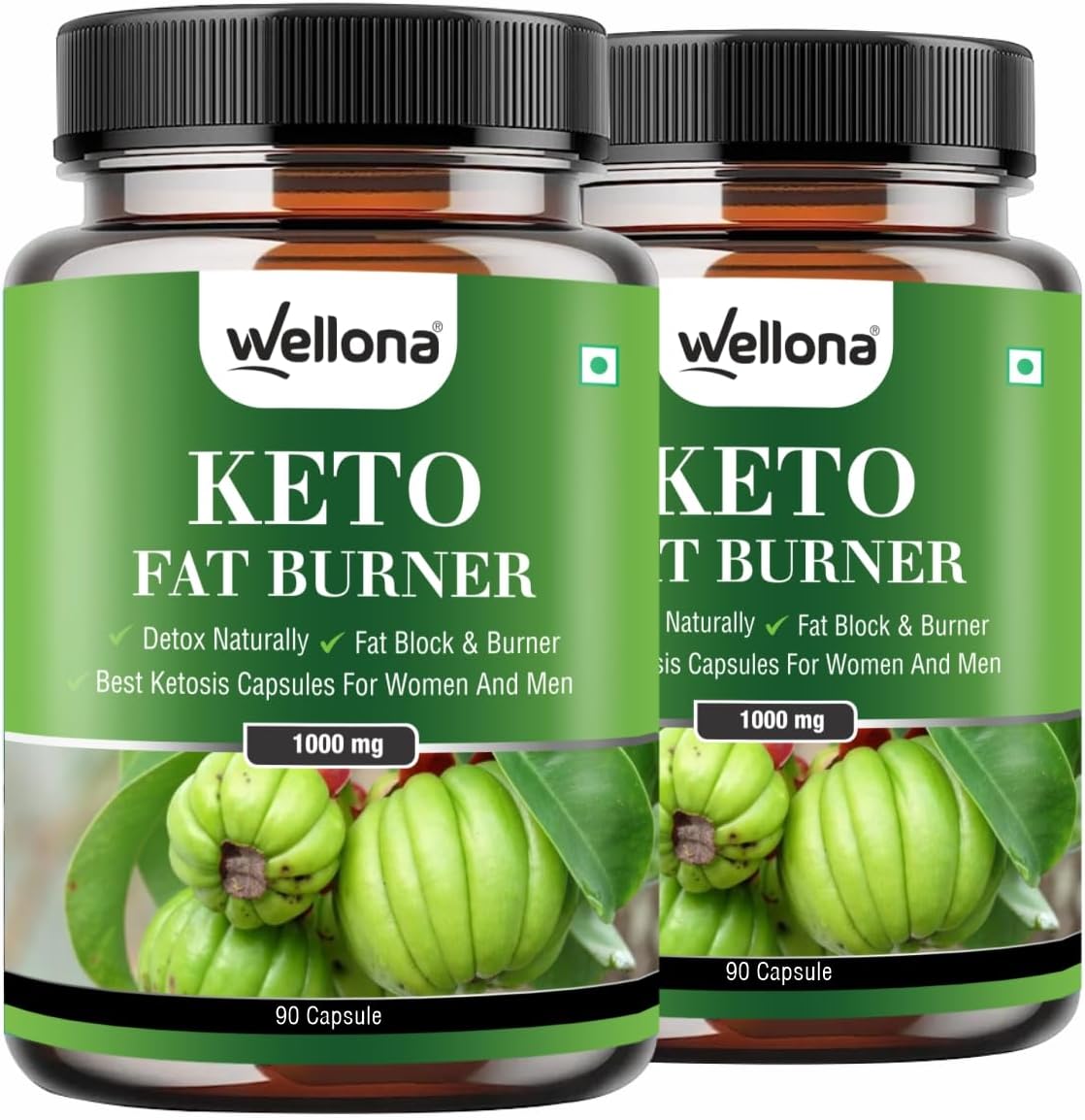 Keto Fat Burner 90 Capsules 1000MG, Weight Loss Supplement with Garcinia Cambogia, Green Coffee Beans Green Tea Extract Metabolism Booster Thighs, Belly Fat Burner for Men & Women (Pack of 2)