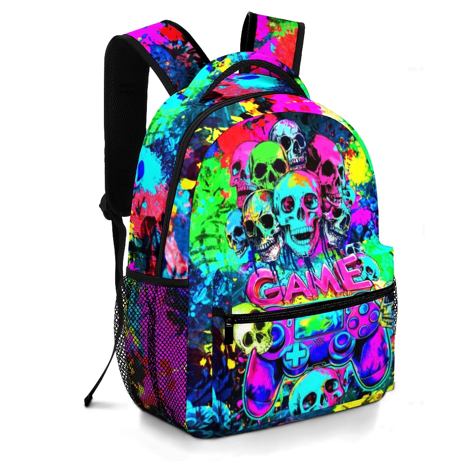 Moduyok Backpack For Boys Graffiti Game School Backpack for Boys Kids Children Teens Elementary Middle School Students Bookbag Ages 6-18 Lightweight