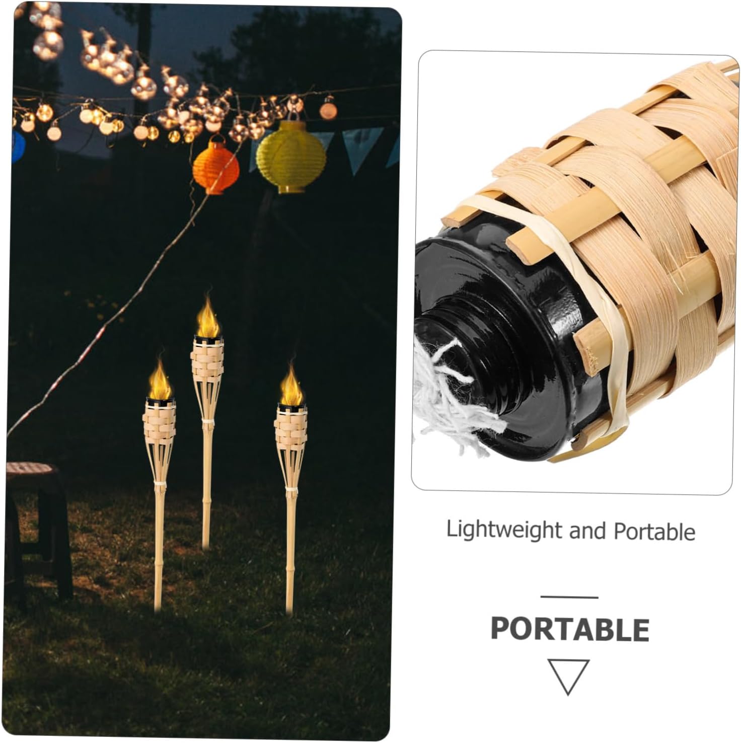 TEHAUX 2pcs Torch Oil Lamp Handmade Outdoor Garden Decoration for Lawn and Patio for Weddings and Festivals Lightweight and Easy to Install