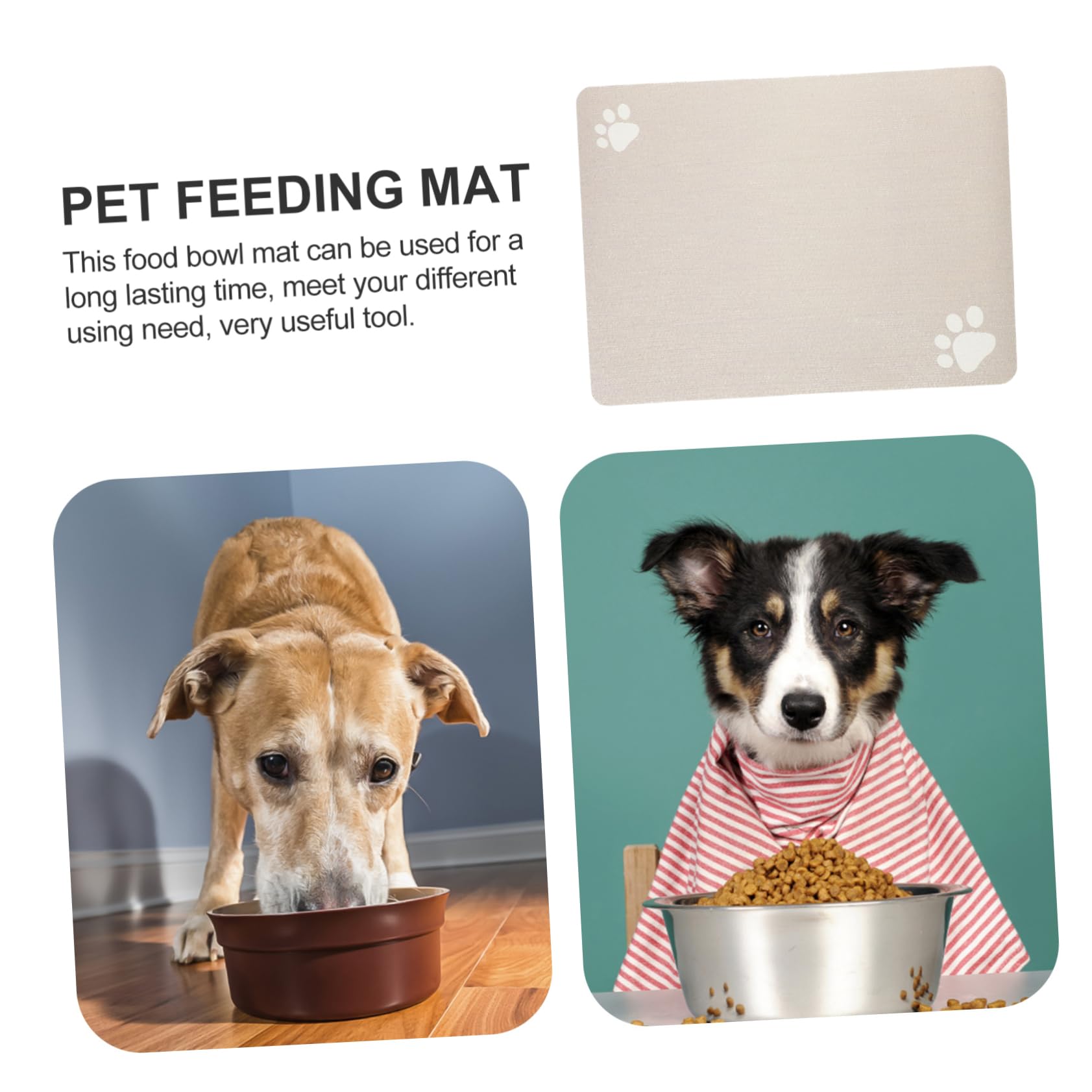 Kattenvoer Mat Antislip Hondenvoer Mat, Huisdieren Dieren Voermat, absorberend,sneldrogend Voermat,Hondenvoer mat voor honden en katten (Grijs, 30x50cm
