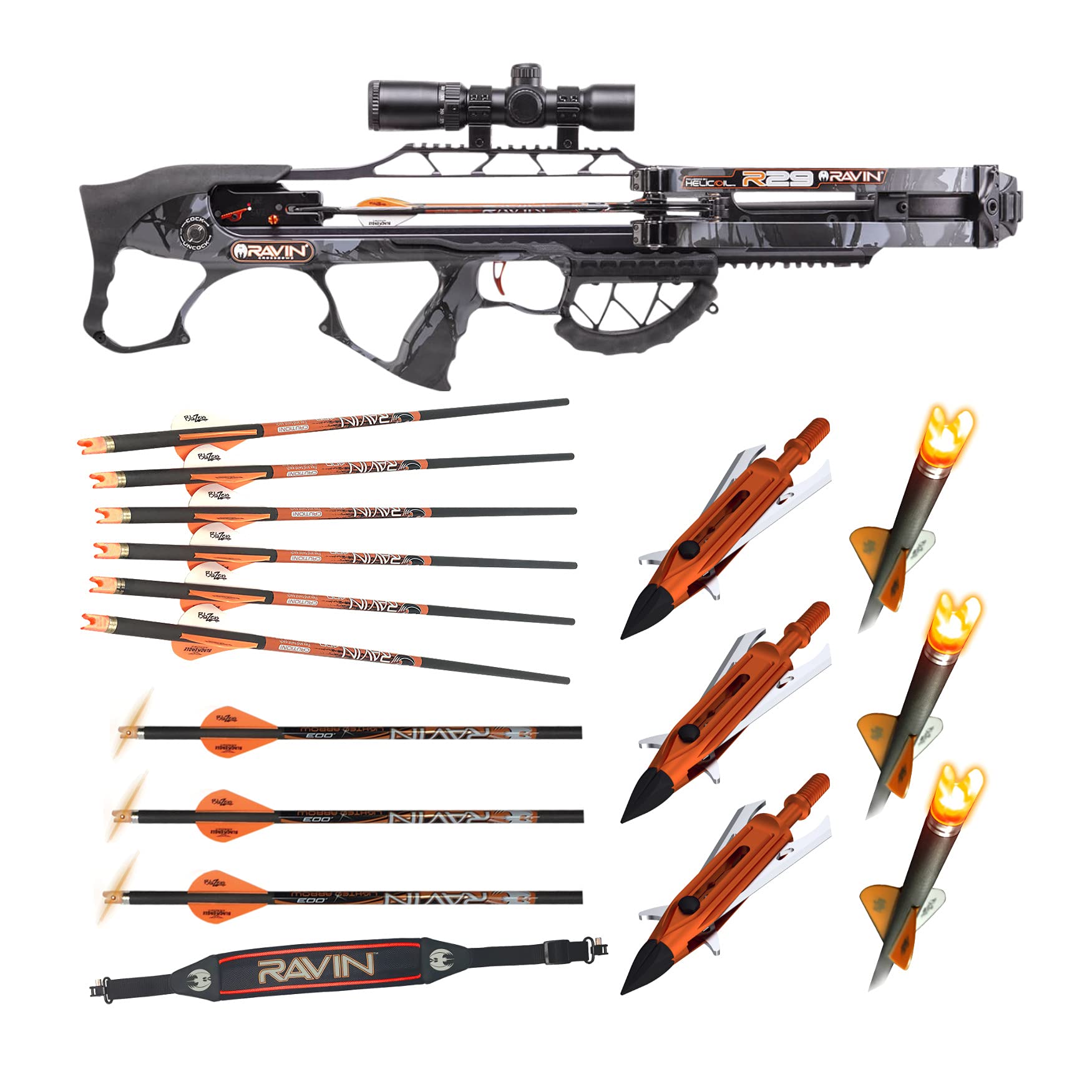 Ravin Crossbows R29 430 FPS Crossbow (Predator Camo) Basic Bundle (5 Items)
