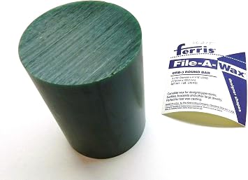 Carving Wax Round Bar Green 3-1/16" Diameter Ferris File-A-Wax Hard DRB-3-1Lb