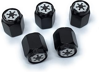 STARLEJEL Galactic Empire Tire Valve Stem Caps (5 Pack) Dust Proof with O Rubber Seal Outdoor All-Weather Leak-Proof Air Protection Universal Stem Covers (GALACTIC EMPIRE - B)
