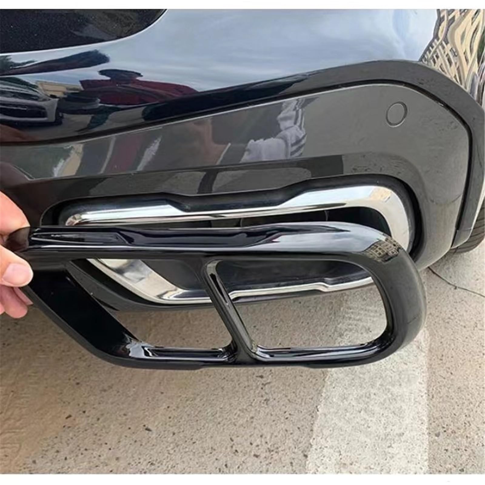 Cubierta de salida del tubo de escape del silenciador trasero del coche de acero inoxidable Compatible con BMW X5 G05 X6 G06 X7 G07 2019-2023 accesorio
