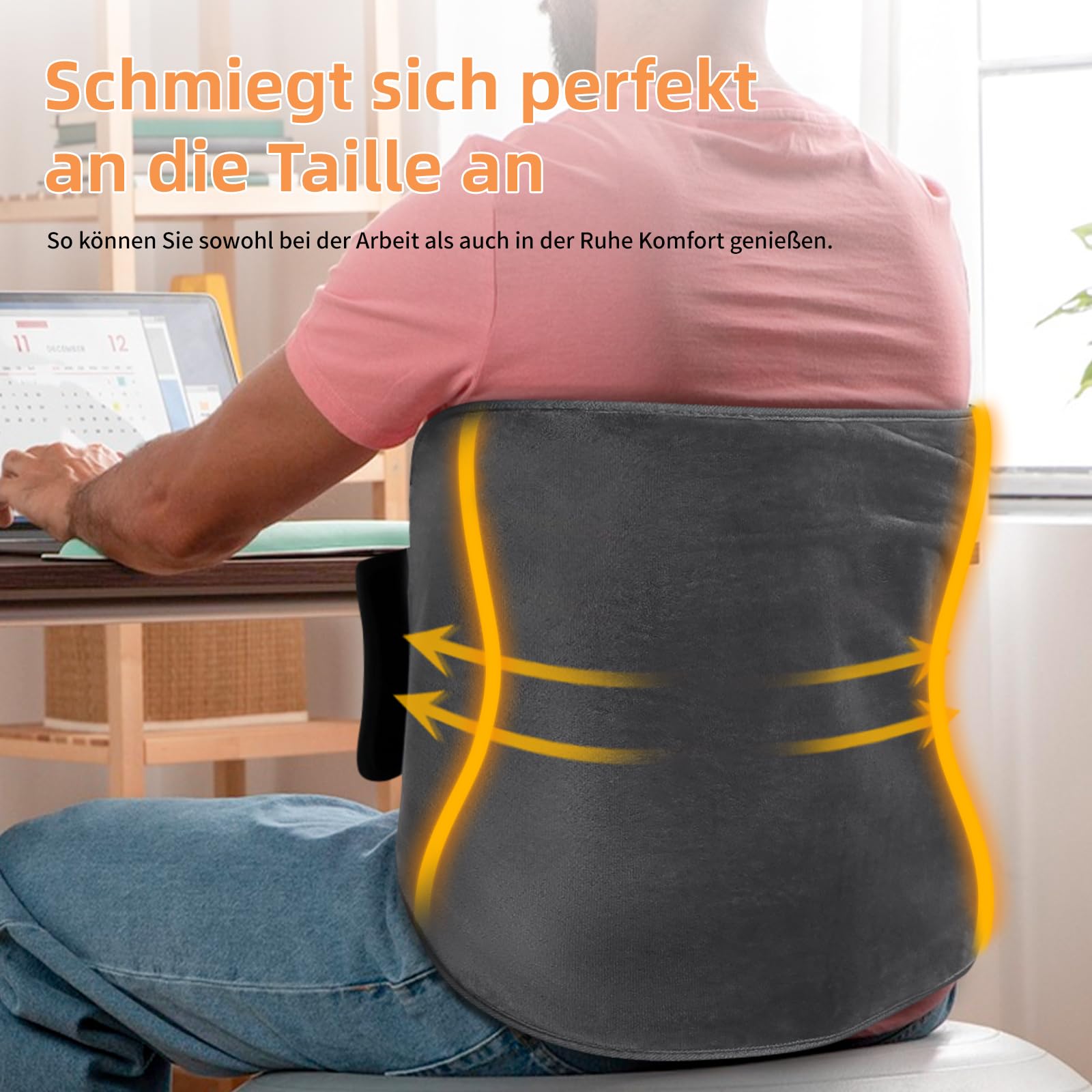 Heizkissen mit Abschaltautomatik, Allround Heizgürtel Elektrische Wärmekissen mit Abschaltautomatik 6 Temperaturstufen für Rücken Nacken Schulter Bauch Maschinenwaschbar