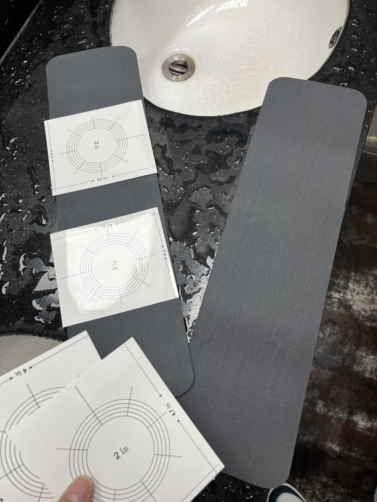 2 Pcs DIY Kitchen Sink Splash Guard, Sink Splash Guard 2 Holes, Kitchen ...