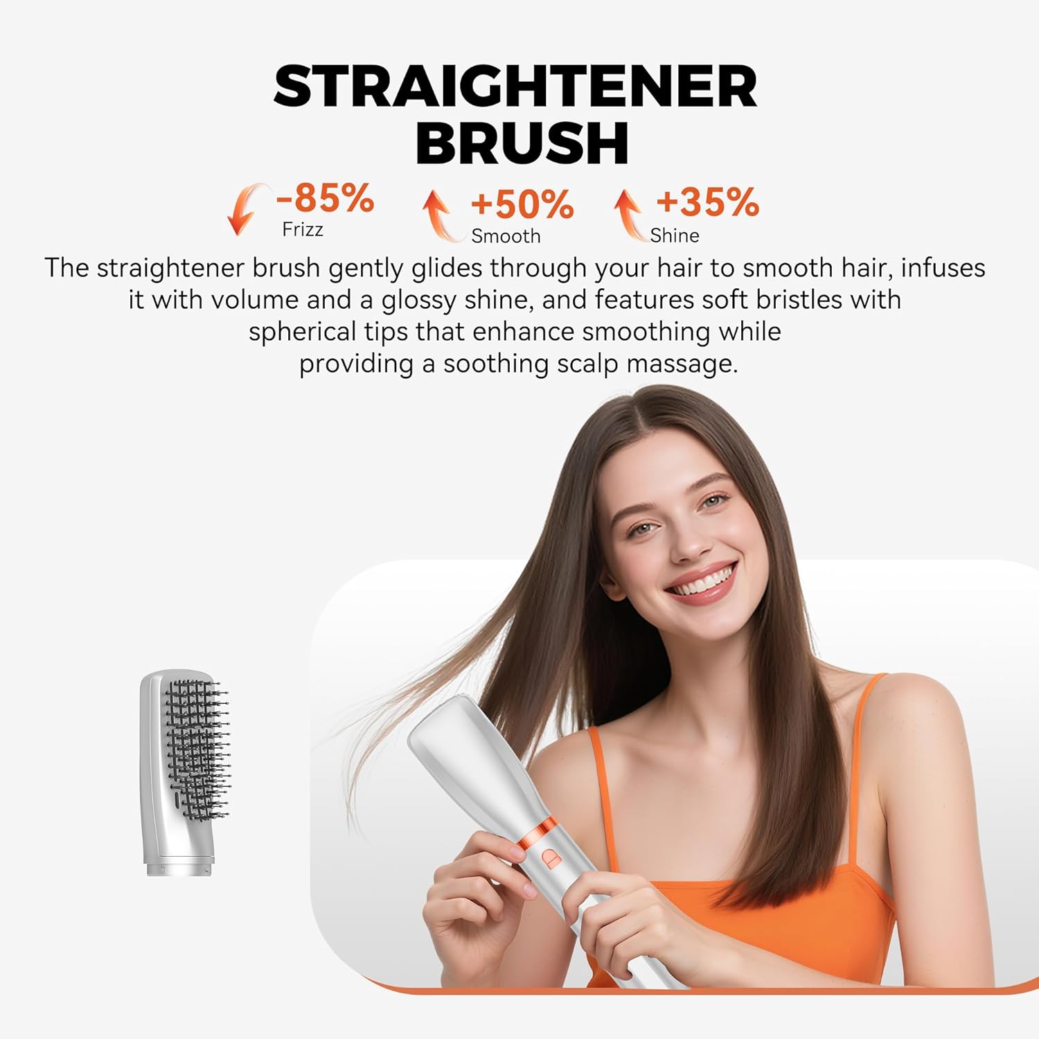 6 in 1 Blow Dryer Brush,110-120V Hair Dryer Brush,110,000 RPM High-Speed,Negative Ion & 4 Adjustable Temp Hot-Air Hair Brush,Detachable Hot Air Styler Set for Women