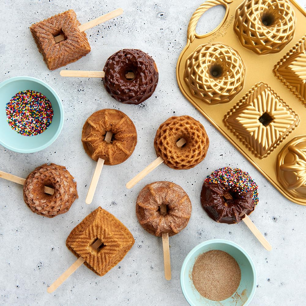 Nordic Ware Moule 6 mini Bundt® Geo Gold