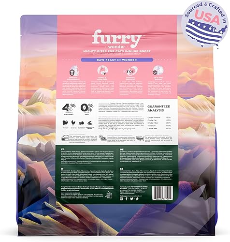 Miniatura 42 de FURRY WONDER Alimento para gatos, crudo liofilizado, cordero y pollo, 16 onzas, alto en proteínas, sin granos, comida completa o cobertura