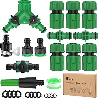 15 Piezas Conectores para Mangueras de Jardín, Accesorios de Manguera Conector Rápido sin Fugas, Adaptador de Manguera para Cocina, Jardinería y Lavado de Coches