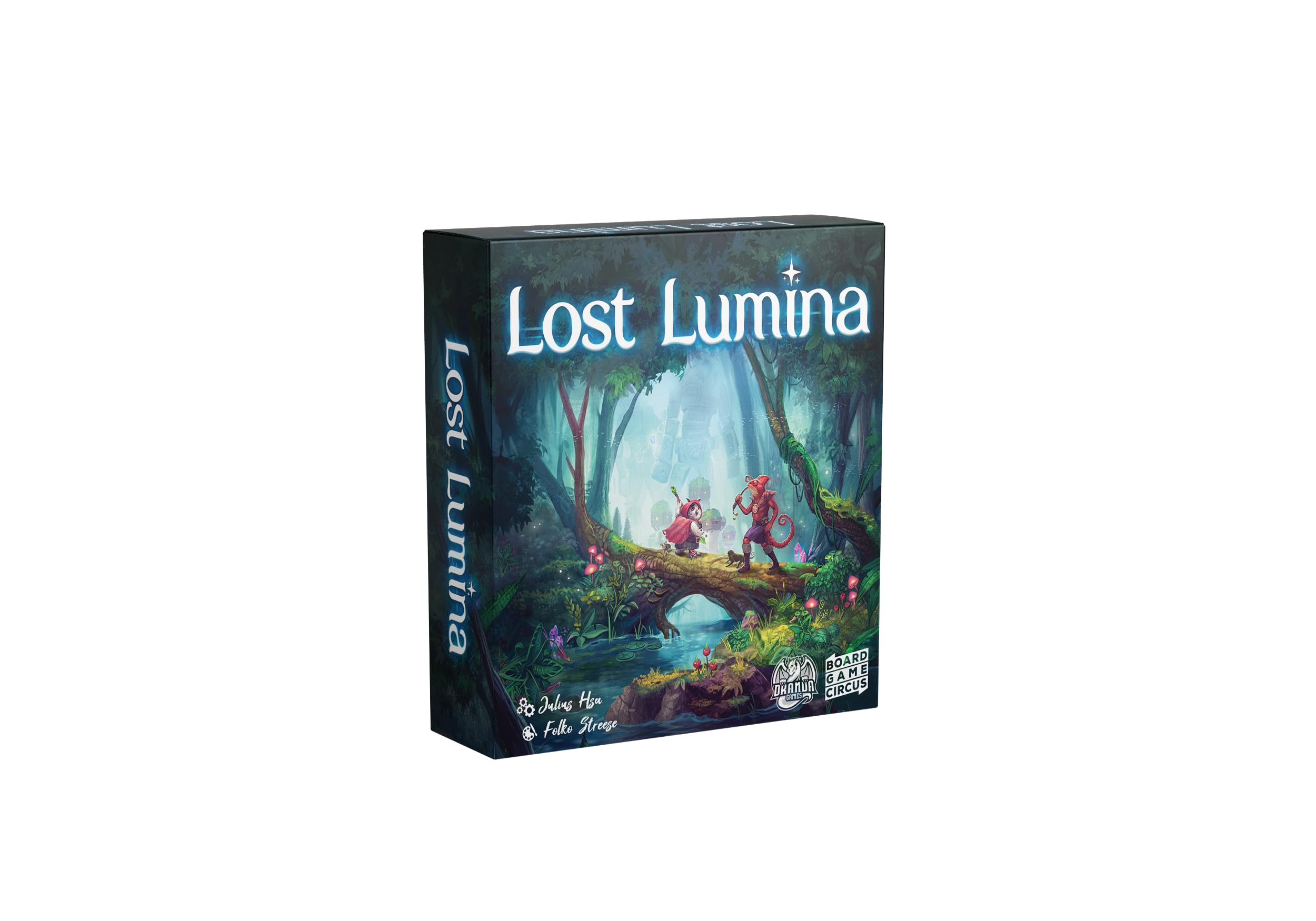 Dranda Games | Lost Lumina | Board Game | Ages 10+ | 2 Players | 15-25 Minutes Playing Time, Blue and Green